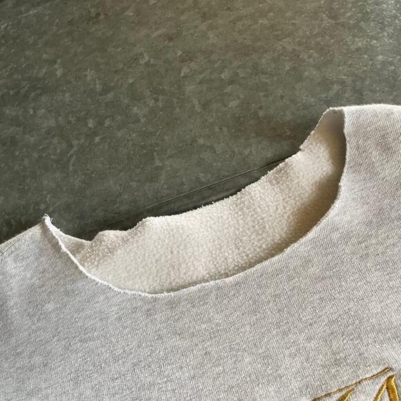 Stussy Gold Embroidered Logo Sweatshirt Gray Small Vintage 90s Y2K Surf Skate - Picture 4 of 10